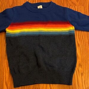 NWOT GAP Kids cotton Sweater with Rainbow Stripes - Blue and Black 5T